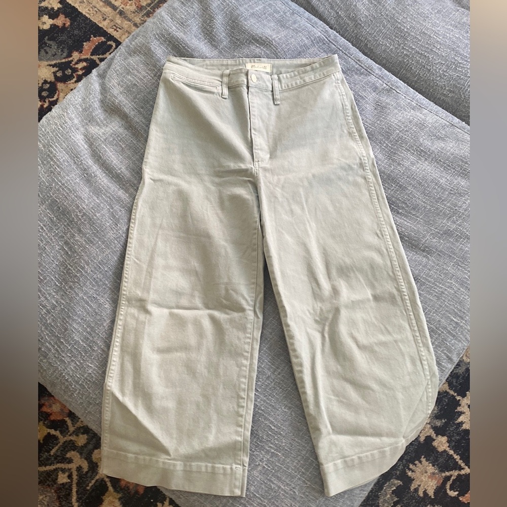 Madewell Light Blue Cropped Canvas Pants